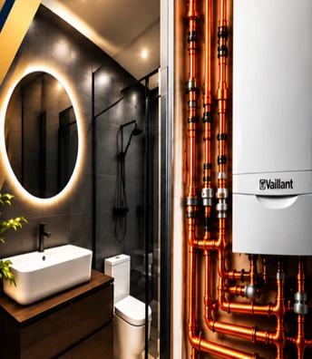 Bathroom and Vaillant boiler imagery from the approved banner
